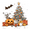 White Cartoon Halloween Trees, variant on FORMRS 3 Ring Photo Album 4"x6" Self Adhesive Large Capacity PU Leather Cover, Hand Drawn Christmas