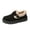 Black, variant on Willtoo Women's Fashionable Cotton Shoes, Adjustable Metal Buckle Slip On Winter Loafers, Warm and Thick-Soled Snow Boots, Non-Slip Walking Casual Shoes