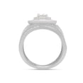 thumbnail image 5 of Round Cut Lab Created Moissanite Diamond Infinity Halo Engagement Wedding Bridal Ring Set In 14K White Gold Over Sterling Silver(G-H Color,VVS1 Clarity,1 Cttw)-7.5, 5 of 8
