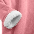 thumbnail image 3 of Women's Winter Warm Sherpa Lined Fleece Crewneck Sweatshirt Button Down Long Sleeve Pullover Loungewear Tunic Tops, 3 of 5