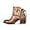 Khaki, variant on KAQ Womens Boots Fall Ankle Booties Vintage Slip on Round Toe Chunky Block Mid Heel Booties Solid Casual Comfy Outdoor Ladies Shoes