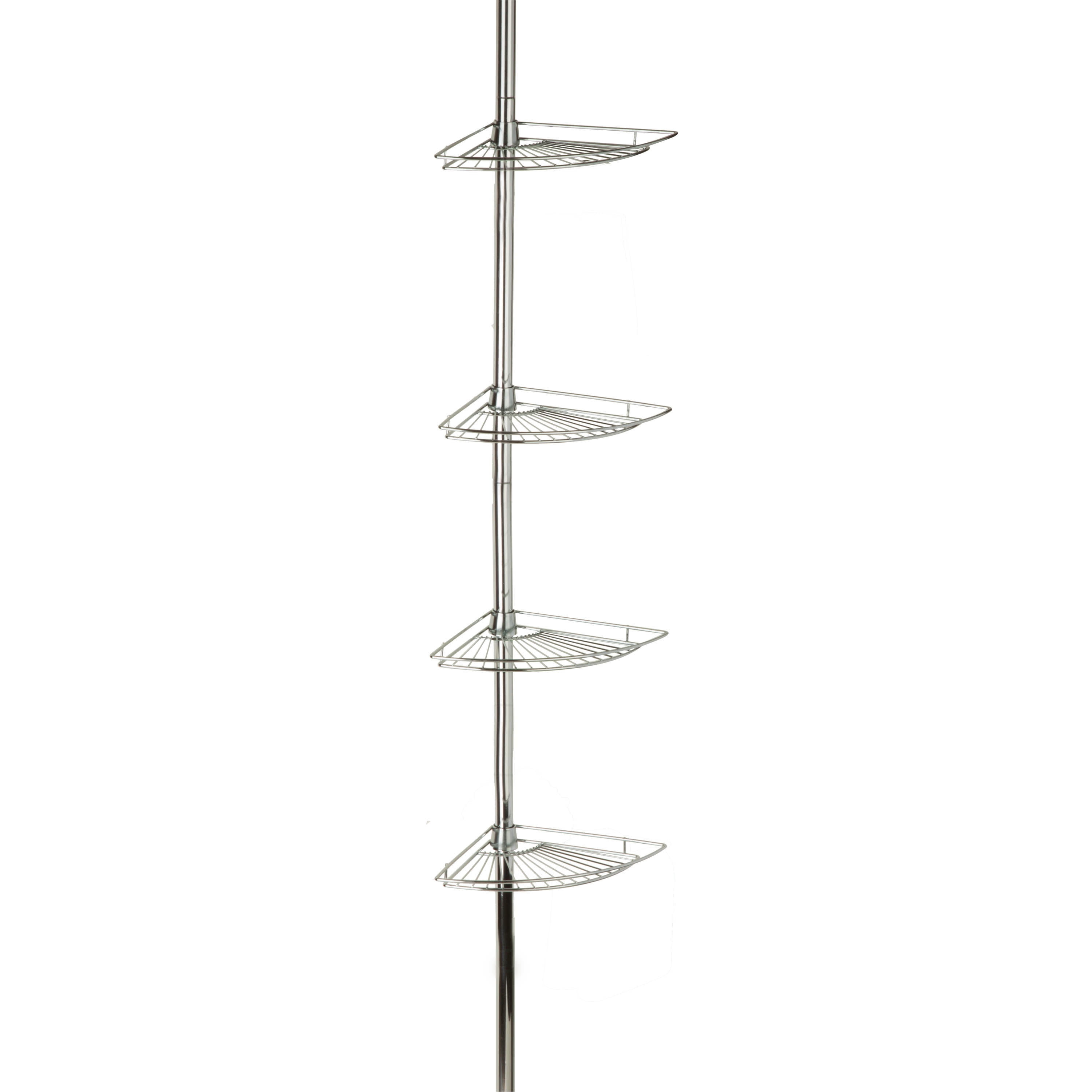 Honey Can Do Corner Tension Rod Shower Caddy, Bathtub Bathroom Chrome