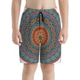 thumbnail image 2 of Cauagu Mandala Print Swim Trunks for Men,Youth Boys Swim Shorts Compression Liner Beach Shorts Boys' Swimming Shorts 7-20 Years Bathing Suit-Small, 2 of 7