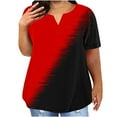 thumbnail image 1 of Plus Size Mujeres Blusas Cuello en V Casual Suelto Verano Blusa de Manga Corta para el Uso Diario Y Casual, 1 of 5