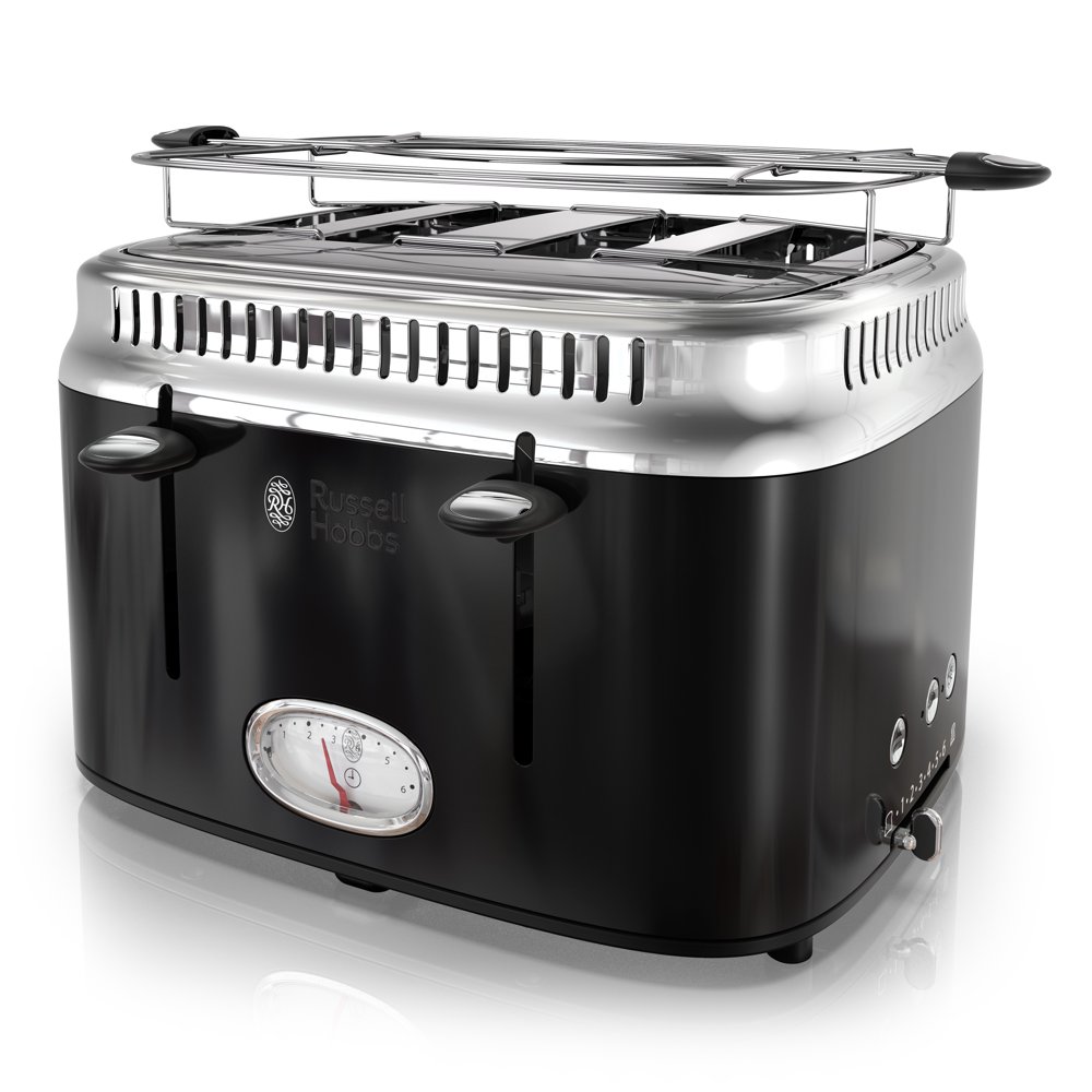 Russell Hobbs Retro Style 4Slice Toaster, Black, TR9250BKR Walmart