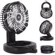 Camping Fan Rechargeable, Ayamaya 10400mAh Portable Battery Powered Camping Fan for Tents, Hangable USB Fans with LED Lantern Suitable for Fishing, Camping, BBQ, Workplace,Tent Fan with Light