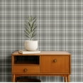 thumbnail image 2 of S4Sassy Plaid Checks Wallpaper - Gray Wall Covering, 25" x 60" Self-Adhesive Vinyl Walls Paper, Wall Wrap, Easy DIY Walls Covering For Farmhouse Bedroom, Living Room, Cabinets, Living Spaces, 2 of 9