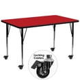 thumbnail image 3 of Flash Furniture Wren Mobile 30''W x 72''L Rectangular Grey HP Laminate Activity Table - Standard Height Adjustable Legs, 3 of 3