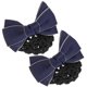 thumbnail image 3 of 2pcs Women Headdress Professional Snoods Hair Net with Bow for Girls, 3 of 3