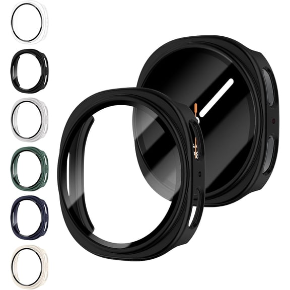 6‑Pack Hard PC Protective Case with Tempered Glass for Galaxy Watch 8/9 44mm, Anti‑Slip Full‑Coverage Anti‑Scratch Smartwatch Shell