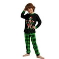 thumbnail image 3 of Matching Family Pajamas Sets Christmas PJ's Letter Plaid Printed Long Sleeve Tee and Bottom Loungewear or One-Piece Jumpsuit, 3 of 9