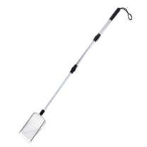 LingVibe Extended Handle Stainless Steel Litter Scoop, Long Pet Shovel for Cat Litter Box, Beach Sand Shovel, and Dog Poop Pickup, Durable Cleaning Tool for Home Use,White,S