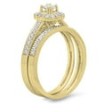 thumbnail image 2 of Dazzlingrock Collection 0.45 Carat (ctw) 14K Princess & Round White Diamond Halo Bridal Ring Set 1/2 CT, Yellow Gold, Size 5, 2 of 3
