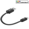 thumbnail image 4 of Cellet 4 inch USB Cable Compatible with BLU View 3 - Mini Short High Power Fast Charging Sync USB-C to USB-A (Type-C to Type-A) Cable for BLU View 3 - 4 inches, 4 of 8