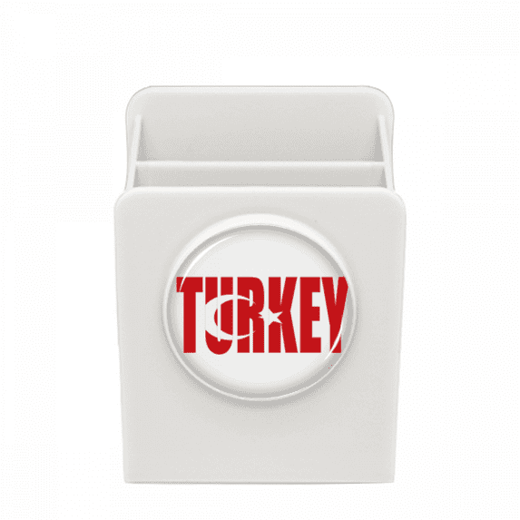 Turkey Country Flag Name Art Deco Fashion Desk Pencil Holder Cup Pen Organizer