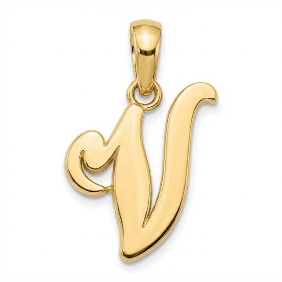 Charm America - Gold Initial Letter "V" Charm - 14 Karat Solid Gold