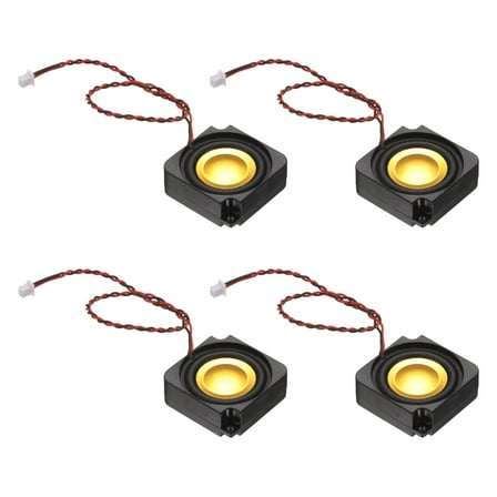Uxcell 3W 4Ω Mini Speaker, 4PCS Full-Range Portable Micro Loudspeaker, Black Gold