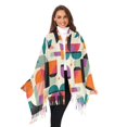 thumbnail image 3 of FORMRS Womens Scarf Winter Soft Long Big Warm Shawls Wrap Tassel Scarves, Beige Abstract, 3 of 9