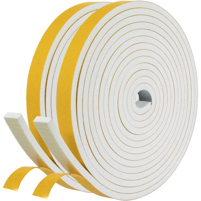 Sello adhesivo oso de fresa 2 rollos Aislamiento de espuma de goma 12 mm x 6 mm x 4 m