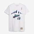 thumbnail image 2 of Men's Mitchell & Ness John Stockton White Utah Jazz Hardwood Classics Stitch Name & Number T-Shirt, 2 of 6
