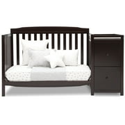Delta Children Mason Convertible 6-in-1 Baby Crib and Changer, Dark Chocolate