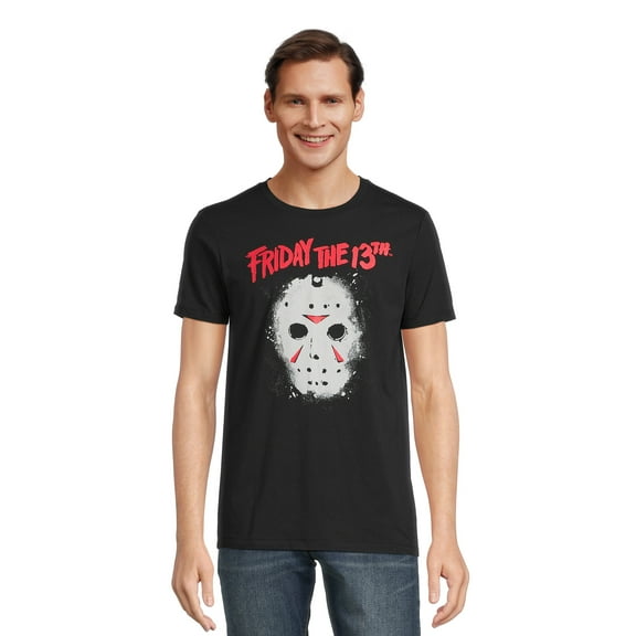 Friday the 13th Jason Mask Halloween Apparel, Men's Crew Neck Short Sleeve T-Shirt, Sizes S-3XL (Men's & Big Men's)