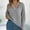 Gray, variant on Deal of the Week Ofreoo Women's Casual V-Neck Button Hollowed Out Lantern Sleeve Top Winter Clothes for Women