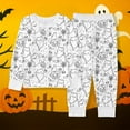 thumbnail image 3 of TBWNWG Boys Sleepwear Robes Comfortable Long Sleeve Pajamas Set for Home Relaxation DIY Halloween Print for Ages 2-10 Everyday,Size 4-5 Years, 3 of 3