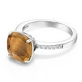 thumbnail image 3 of Gem Stone King 3.62 Ct Cushion Brown Tiger Eye 925 Sterling Silver Ring, 3 of 5