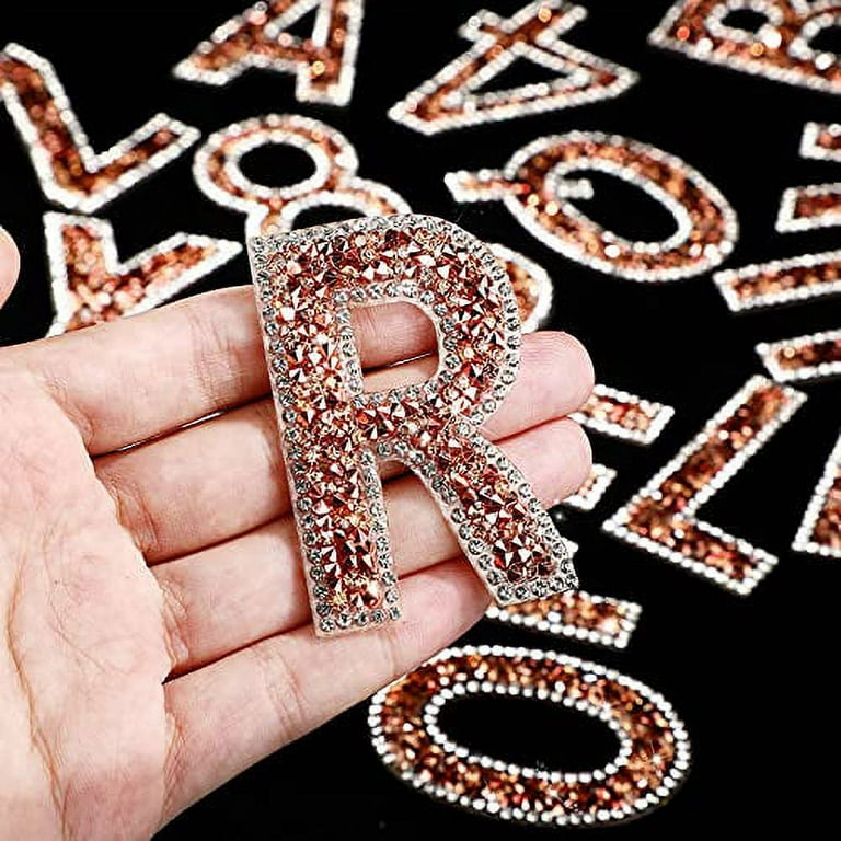WILLBOND 37 Pieces Bling Rhinestone Letter Stickers Alphabet Number Symbol  Crystal Self-Adhesive Stickers Rhinestone Letter Stickers for Art Crafts