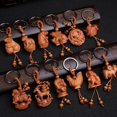 thumbnail image 3 of LLavero de madera con grabado del zodiaco chino, accesorio creativo para llaves de coche, Animal, caballo, dragón, serpiente, perro, regalo, nuevo, 12 unidades, 3 of 4