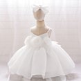 thumbnail image 2 of CAIVO Party Girls Princess Dress Sleeveless Solid Color Flower Birthday Party Dress With Headband Lovely Toddler Child Daily Wear, 2 of 4
