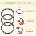 thumbnail image 3 of Uxcell 7 Pcs Metal Spring O Rings, 1.5"/39mm Trigger Spring O Ring Round Clips Snap Hooks Rack Plating for Keyring Buckle Keychains Bag Charm Purse Handbag Strap DIY Craft, Dark Gray, 3 of 6