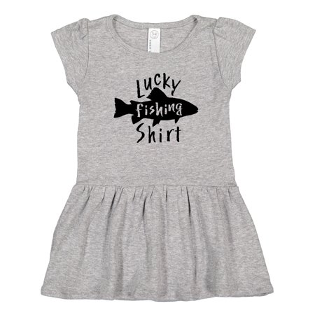 

Inktastic Lucky Fishing Shirt- Fish Girls Toddler Dress