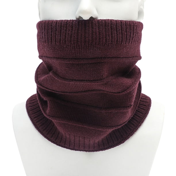 Bufanda de invierno cálida y protectora para ambos sexos, cuello alto, hilo grueso, color liso y cubrecuello, bufanda de poliéster para mujer.