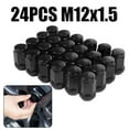 24Pcs X1.5 Wheel Nuts Black Lug Nut Socket for Landcruiser Prado for