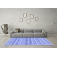 thumbnail image 3 of Ahgly Company Machine Washable Indoor Square Abstract Blue Modern Area Rugs, 3' Square, 3 of 4