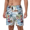 thumbnail image 1 of Balery Watercolor Sailboat Bañador para hombre, shorts de playa de secado rápido con entrepierna y forro de compresión-X-Large, 1 of 6