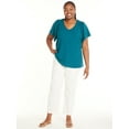 thumbnail image 2 of Terra & Sky Women's Plus Size Ribbed Flutter Sleeve Top, Sizes 0X-5X, 2 of 5