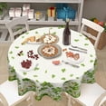 thumbnail image 6 of St Patrick''s Day Round Tablecloth 60 Inch Spring Holiday Green Shamrock Floral Table Cloth Rustic Farmhouse Polyester Table Cover for Party Kitchen Dining Room Home Decor, 6 of 6