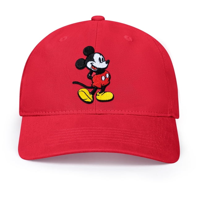 Gorra roja ajustable para papá con diseño de Mickey Mouse de Disney, talla única