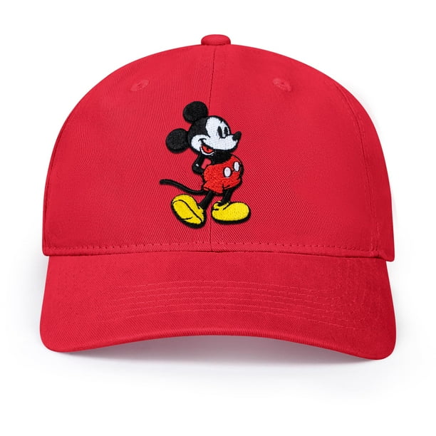 Gorra roja ajustable para papá con diseño de Mickey Mouse de Disney, talla única