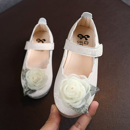 

SBYOJLPB Toddler Infant Kids Baby Girls Lace Floral Leather Princess Shoes Sandals Clearance Beige 8(24)