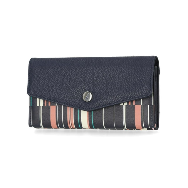 Wallet Nautica Money Manager para mujer, piel vegana con bloqueo RFID