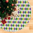 thumbnail image 5 of Coolnut Mardi Gras Christmas Tree Skirt Tree Skirt for Holiday Party Home Christmas Day Ornaments48", 5 of 6