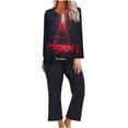 thumbnail image 1 of RKSTN Ensembles de Pyjama pour Femmes Imprimé de Noël Haut Décontracté Pantalon Ensemble de Pyjama Doux Confortable, 1 of 3