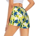 thumbnail image 3 of Xecao's Lilies Flowers for a double-layer running short for women, perfect for gym, tennis, and more, featuring a convenient pocket., 3 of 9