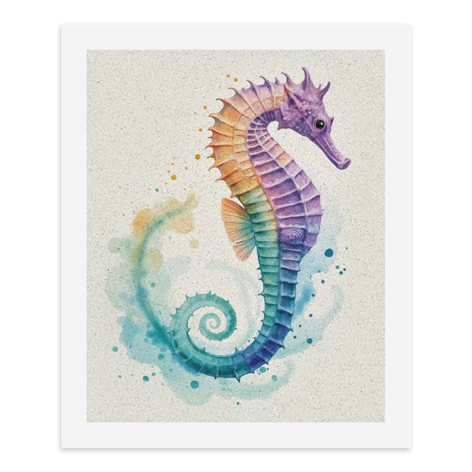 Paint by Numbers Kit for Adults, Colorful Seahorse Watercolor Art Paint by Numbers, Easy Paint by Numbers Kit for Adults Beginner, DIY Adult Paint by Number Kits on Canvas, Home Decor