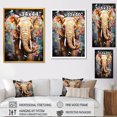 thumbnail image 4 of Designart "Pop Art Elephant Dreams" Animals Framed Wall Art - Traditional Grey Elephant Hallway Framed Wall Art Decor, 4 of 6