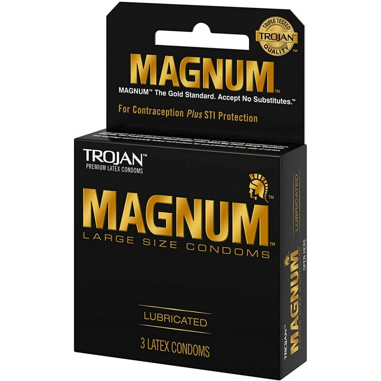 TROJAN Magnum XL, Extra Large Condoms, 3 Count (Pack of 6